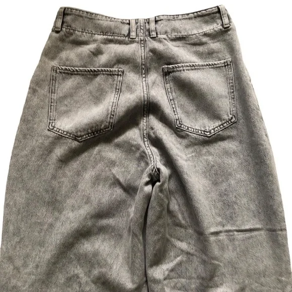 Mango Corina denim slouchy jeans in light grey cotton Size 6 NWT - Picture 8 of 10